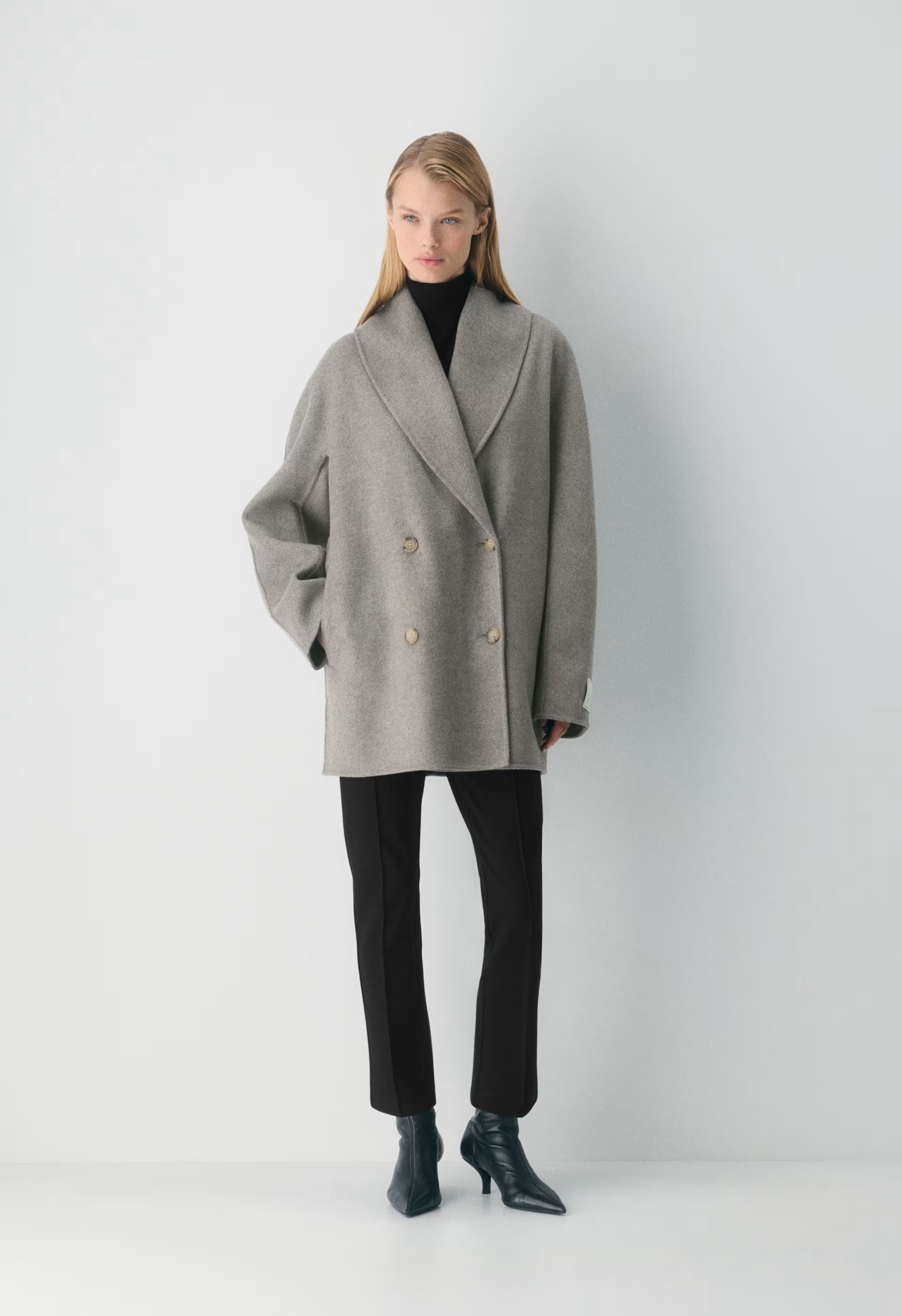 The Mezzanine Double-Faced Coat - Luxe (Re)Wool - HEATHER MATTE PEARL