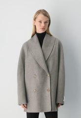 The Mezzanine Double-Faced Coat - Luxe (Re)Wool - HEATHER DARK TAUPE
