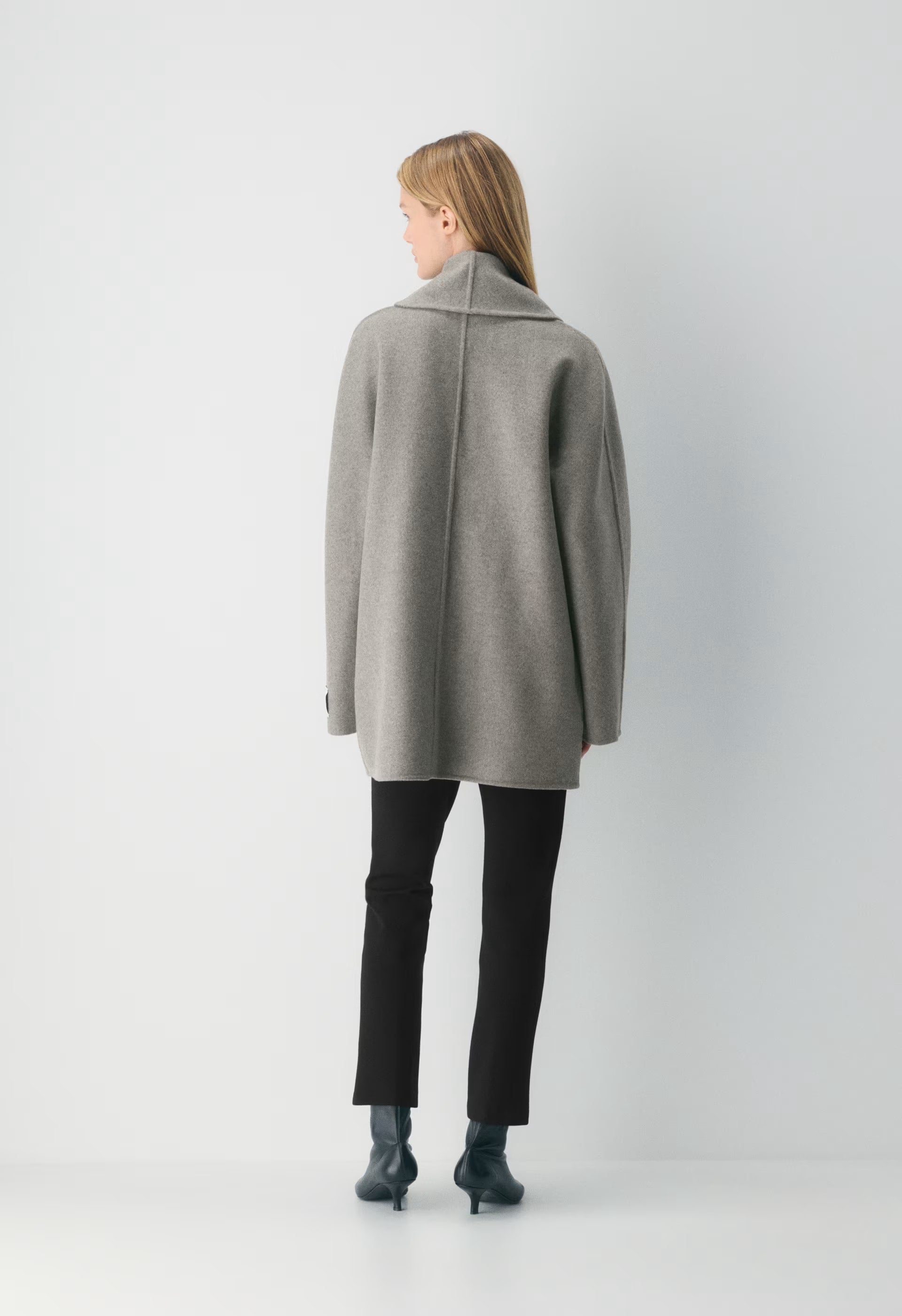The Mezzanine Double-Faced Coat - Luxe (Re)Wool - HEATHER MATTE PEARL