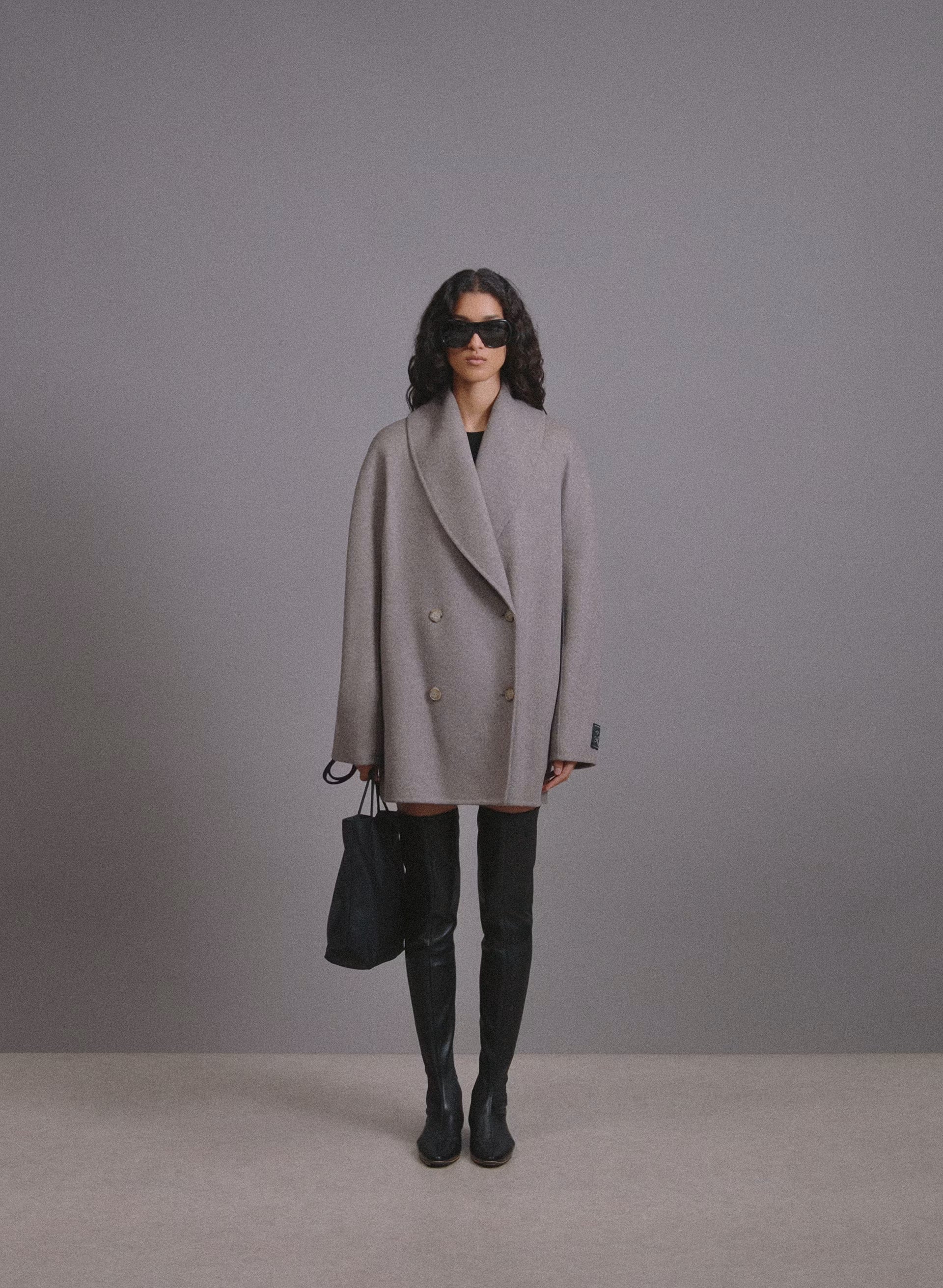 The Mezzanine Double-Faced Coat - Luxe (Re)Wool - HEATHER DARK TAUPE