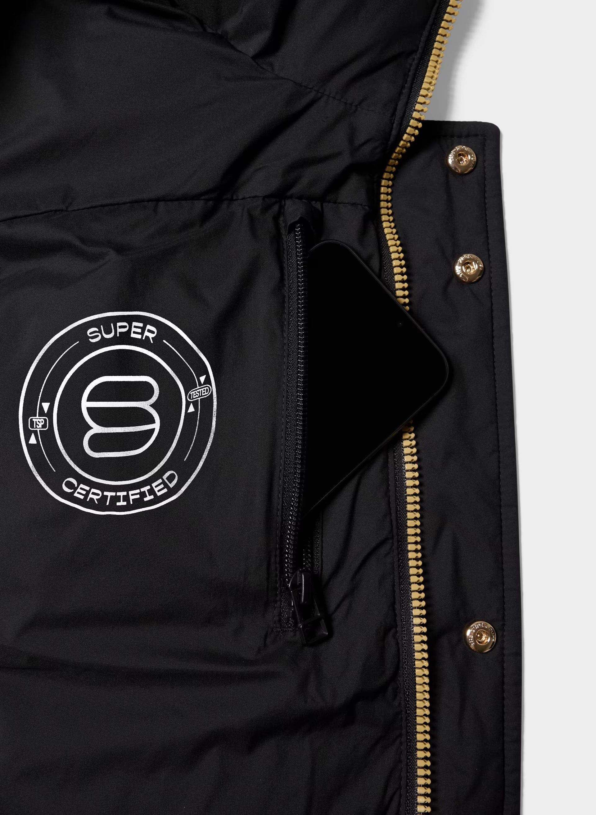 The Super Puff™ Shorty - cliMATTE™ - BLACK/SHINY GOLD