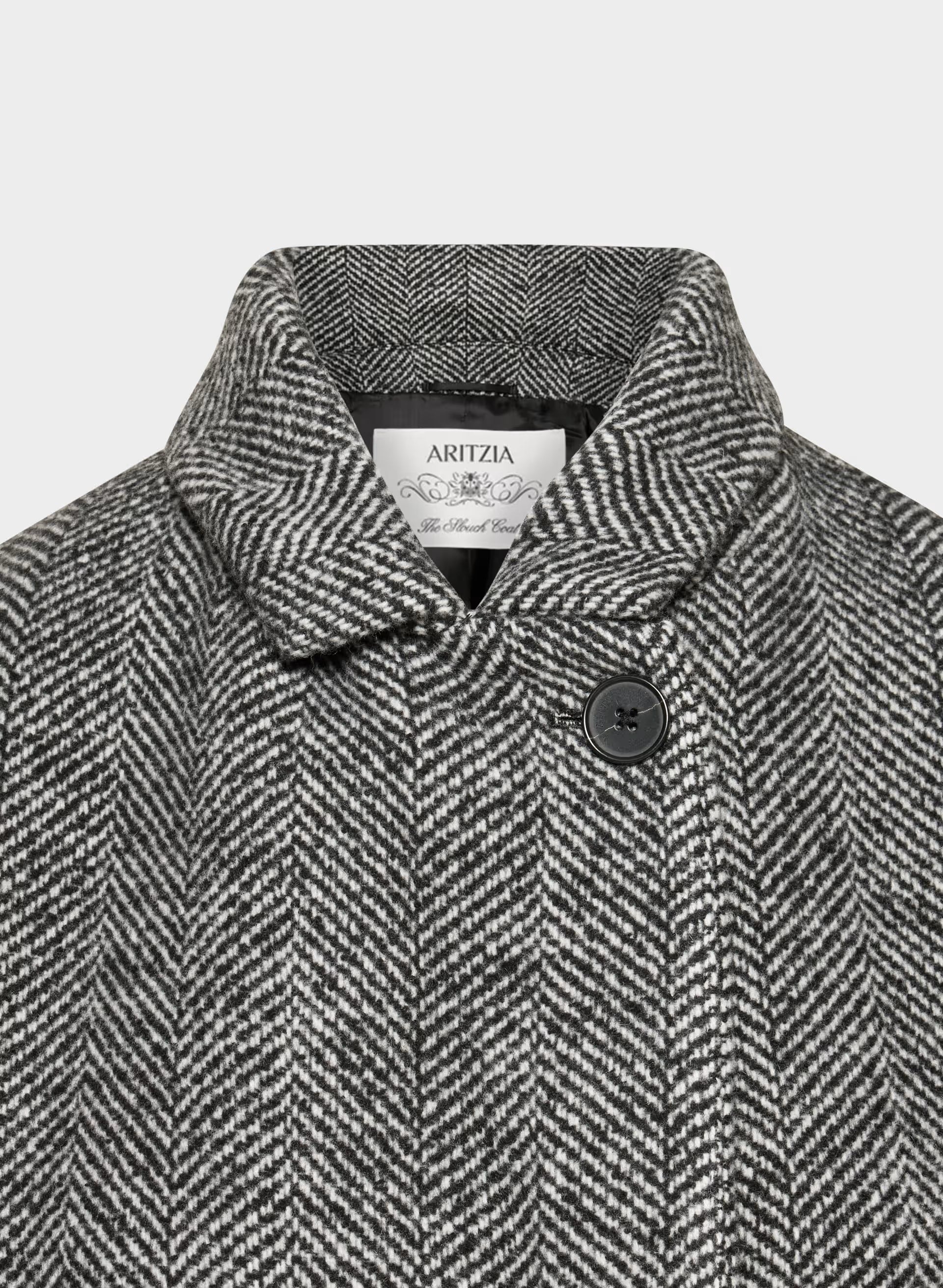 The Slouch™ Coat - Soft Wool Cashmere - HERRINGBONE BLK/WHT