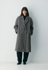 The Slouch™ Coat - Soft Wool Cashmere - HERRINGBONE BLK/WHT