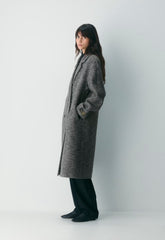 The Slouch™ Coat - Soft Wool Cashmere - HERRINGBONE BLK/WHT