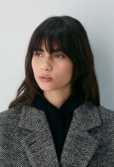The Slouch™ Coat - Soft Wool Cashmere - HERRINGBONE BLK/WHT