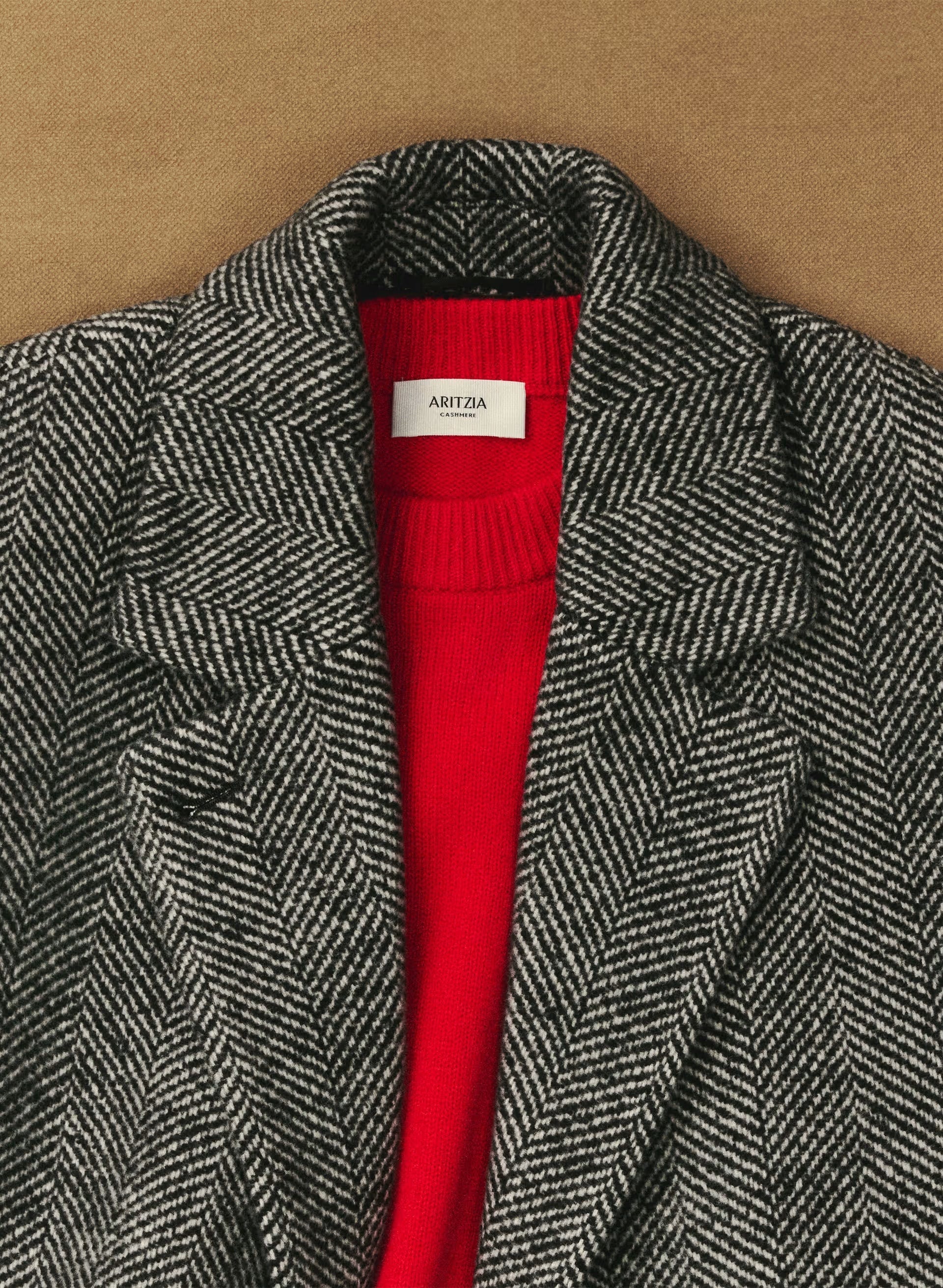 The Slouch™ Coat - Soft Wool Cashmere - HERRINGBONE BLK/WHT