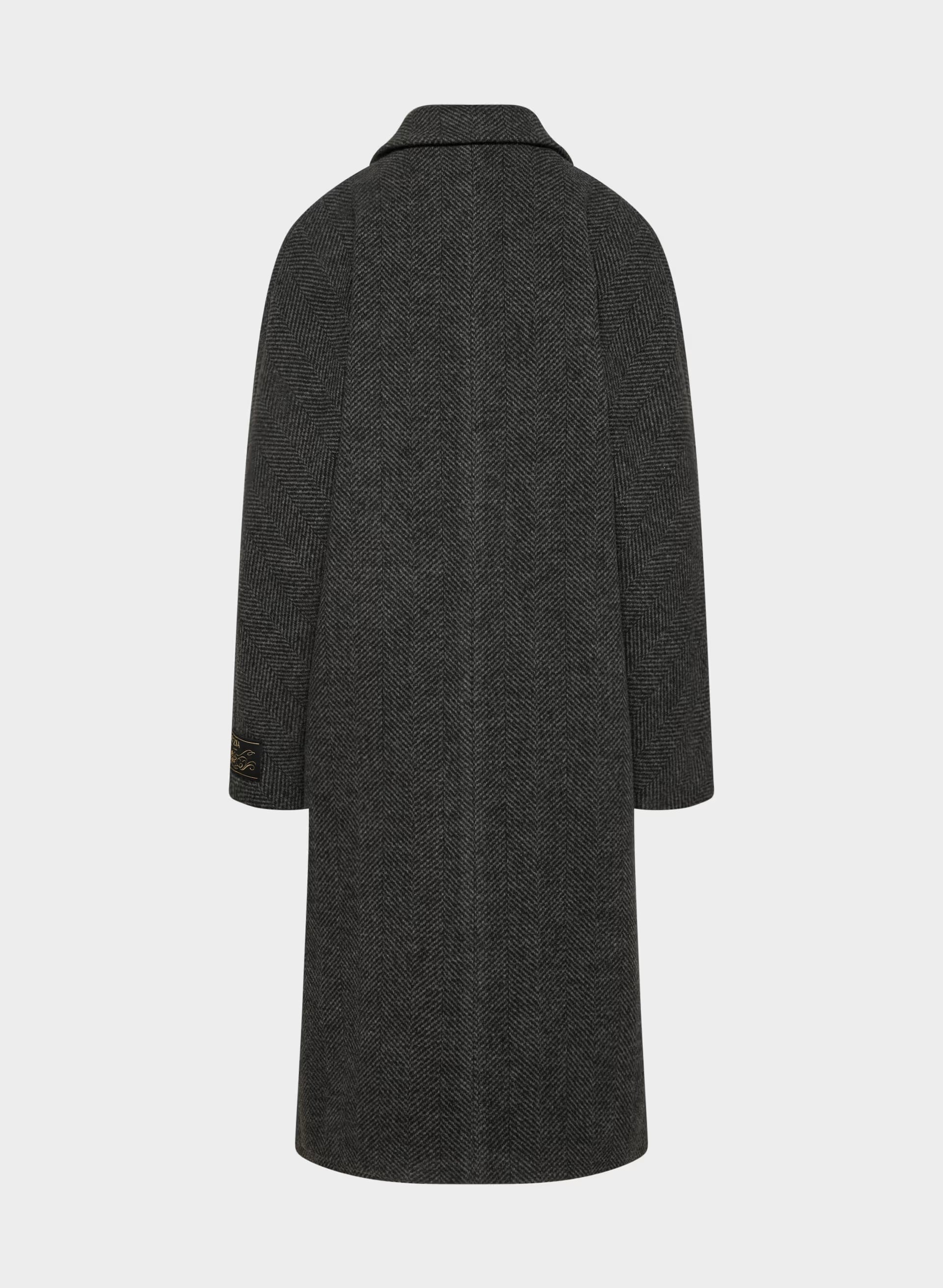 The Slouch™ Coat - Soft Wool Cashmere - HERRINGBN BLACK/GREY