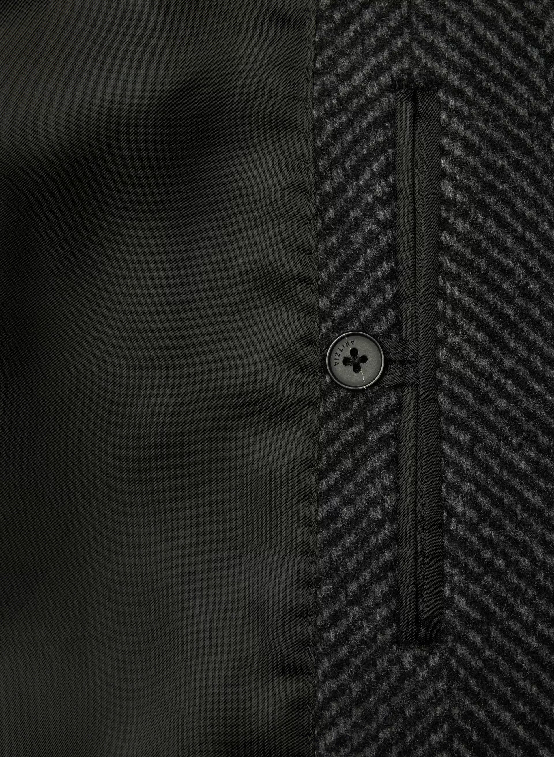 The Slouch™ Coat - Soft Wool Cashmere - HERRINGBN BLACK/GREY