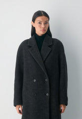 The Slouch™ Coat - Soft Wool Cashmere - HERRINGBN BLACK/GREY