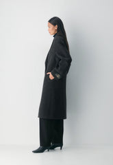 The Slouch™ Coat - Soft Wool Cashmere - HERRINGBN BLACK/GREY