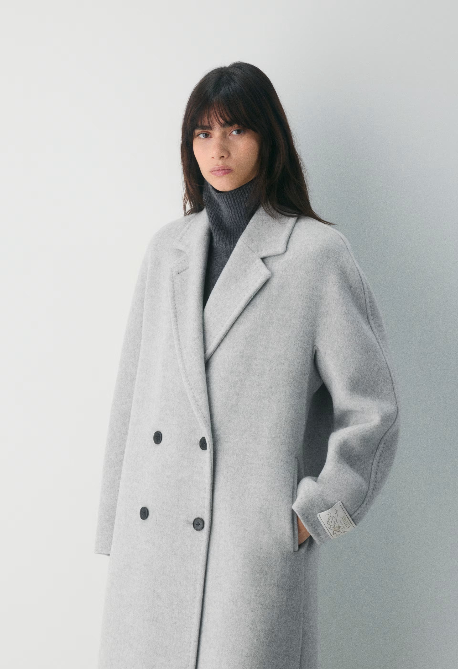 The Slouch™ Coat - Soft Wool Cashmere - HEATHER LIGHT GREY