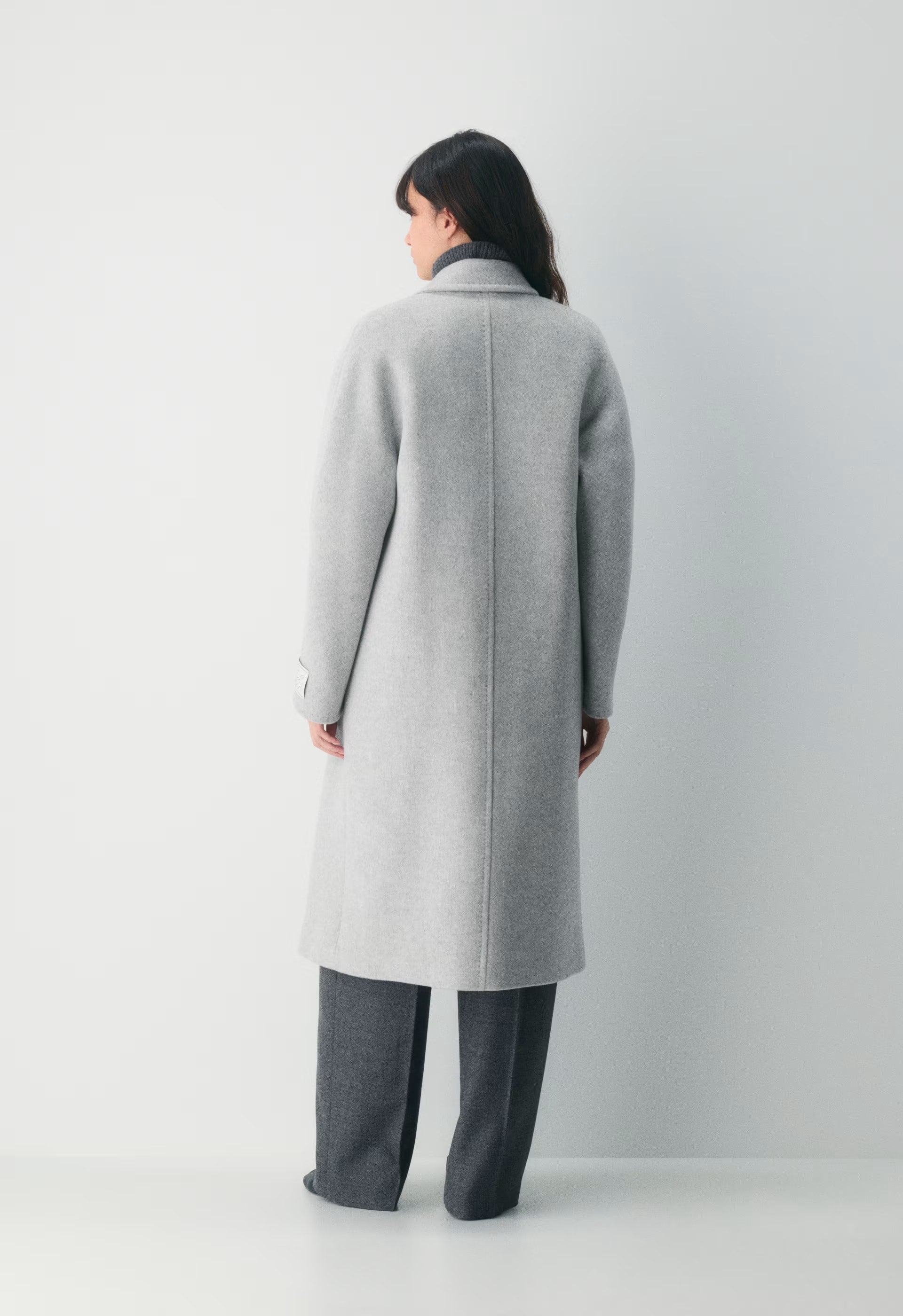 The Slouch™ Coat - Soft Wool Cashmere - HEATHER LIGHT GREY