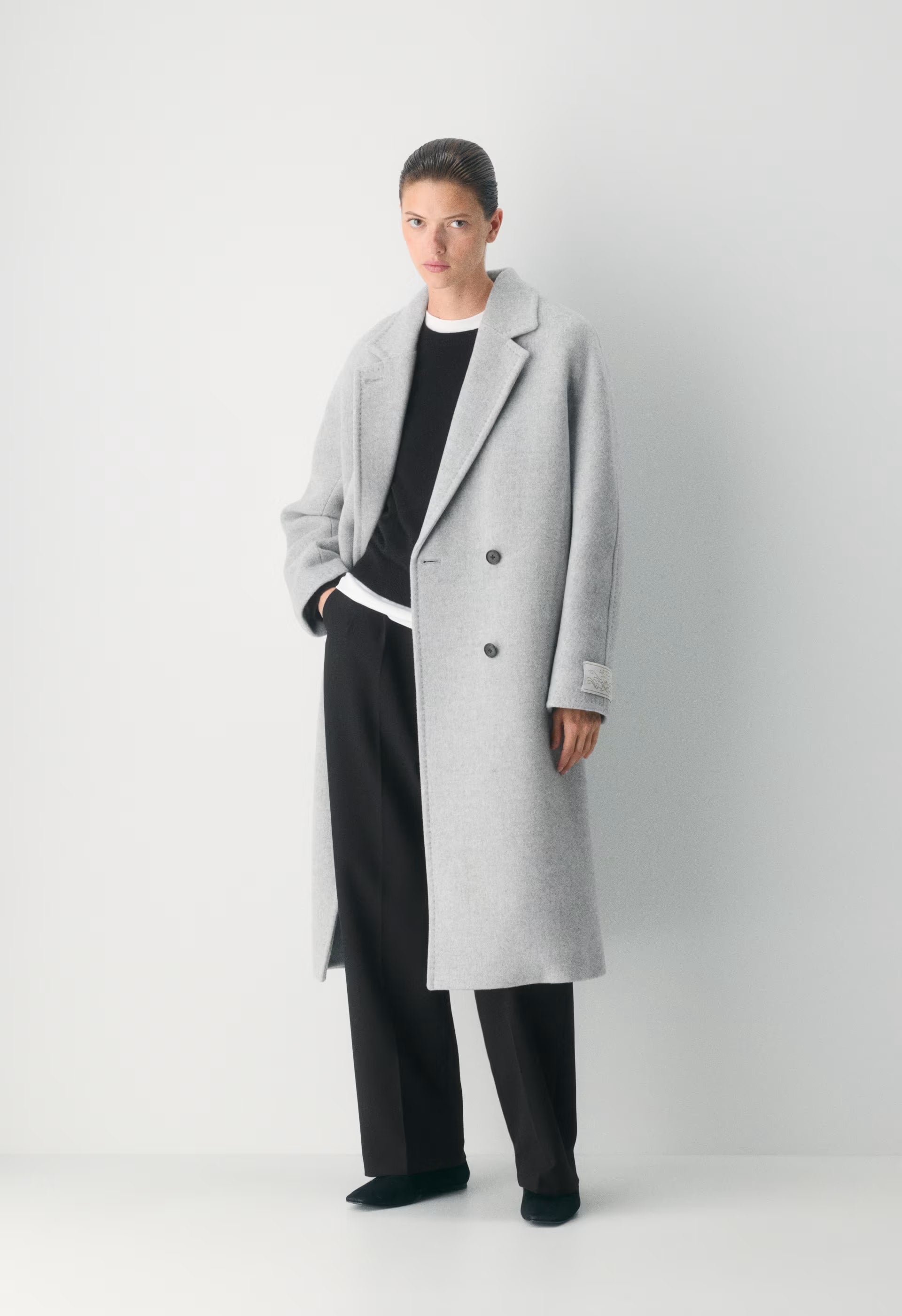 The Slouch™ Coat - Soft Wool Cashmere - HEATHER LIGHT GREY