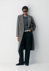 The Constant™ Coat - Soft Wool Cashmere - HERRINGBONE BLK/WHT