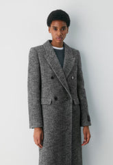 The Constant™ Coat - Soft Wool Cashmere - HERRINGBONE BLK/WHT