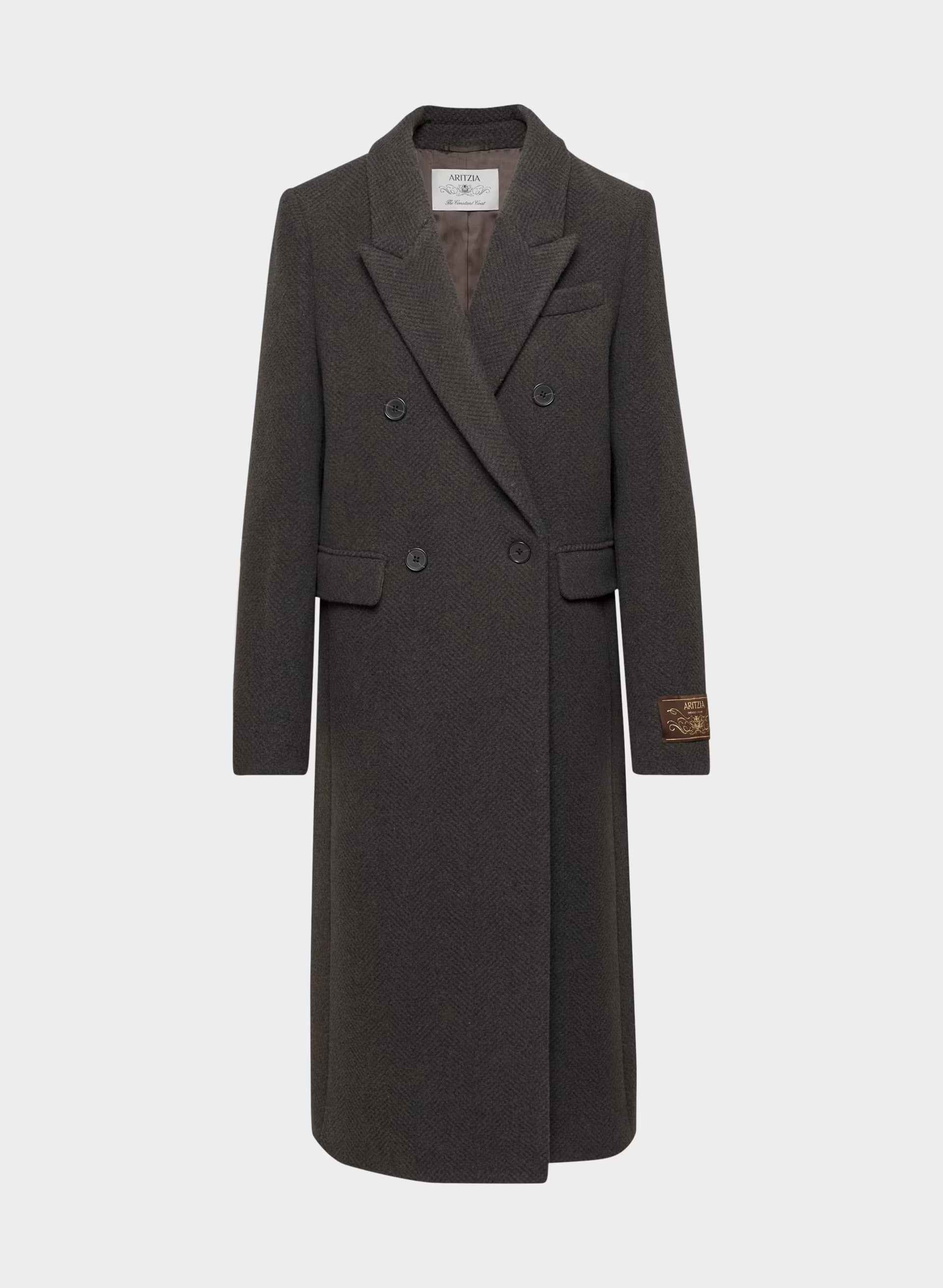 The Constant™ Coat - Soft Wool Cashmere - HERRINGBONE R M BR/BLK
