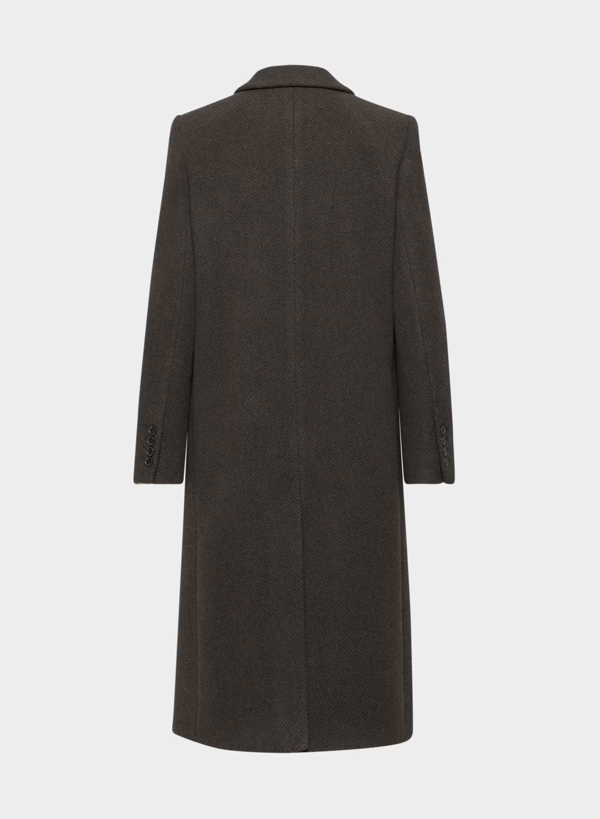 The Constant™ Coat - Soft Wool Cashmere - HERRINGBONE R M BR/BLK