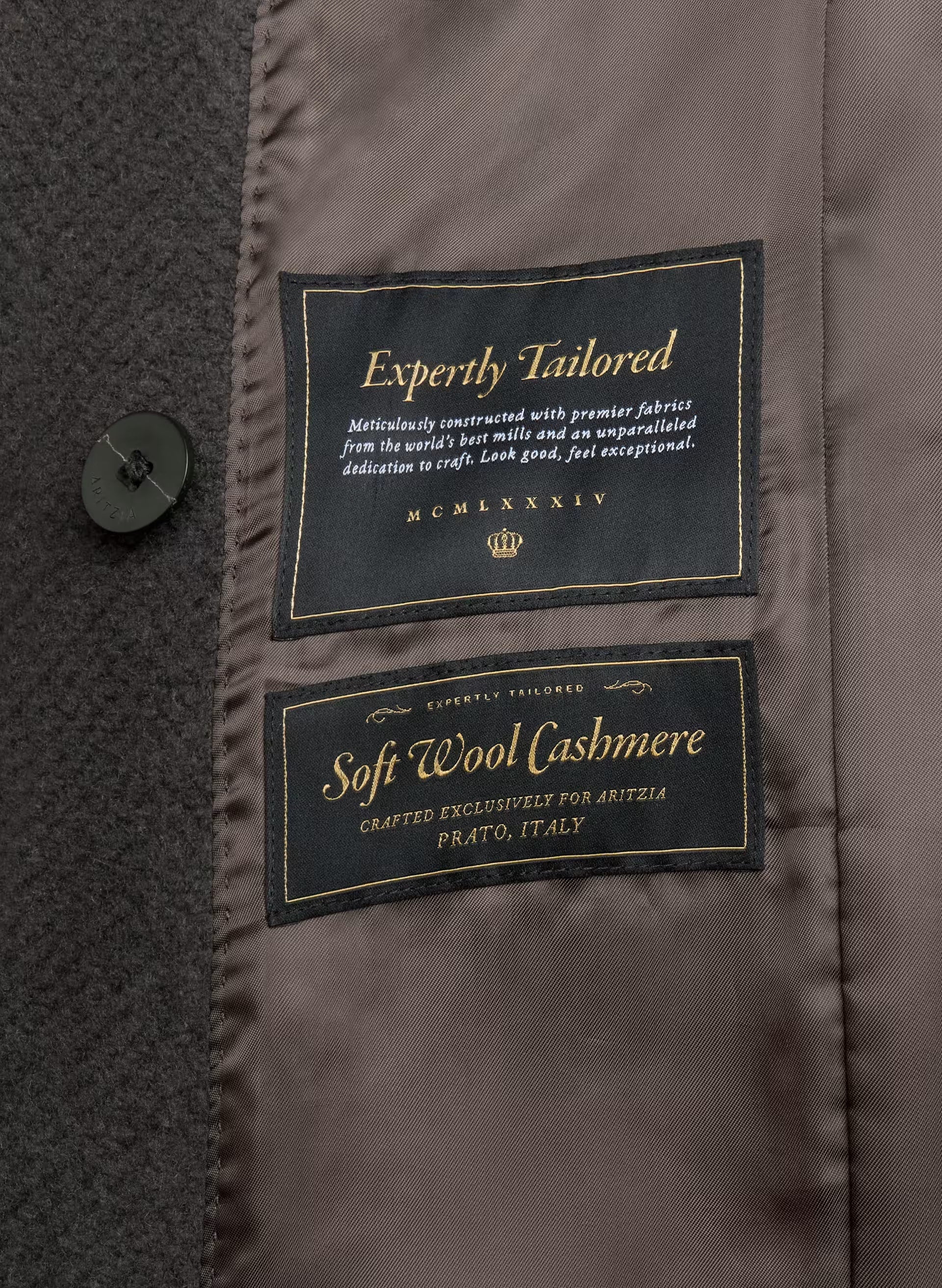 The Constant™ Coat - Soft Wool Cashmere - HERRINGBONE R M BR/BLK