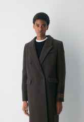 The Constant™ Coat - Soft Wool Cashmere - HERRINGBONE R M BR/BLK