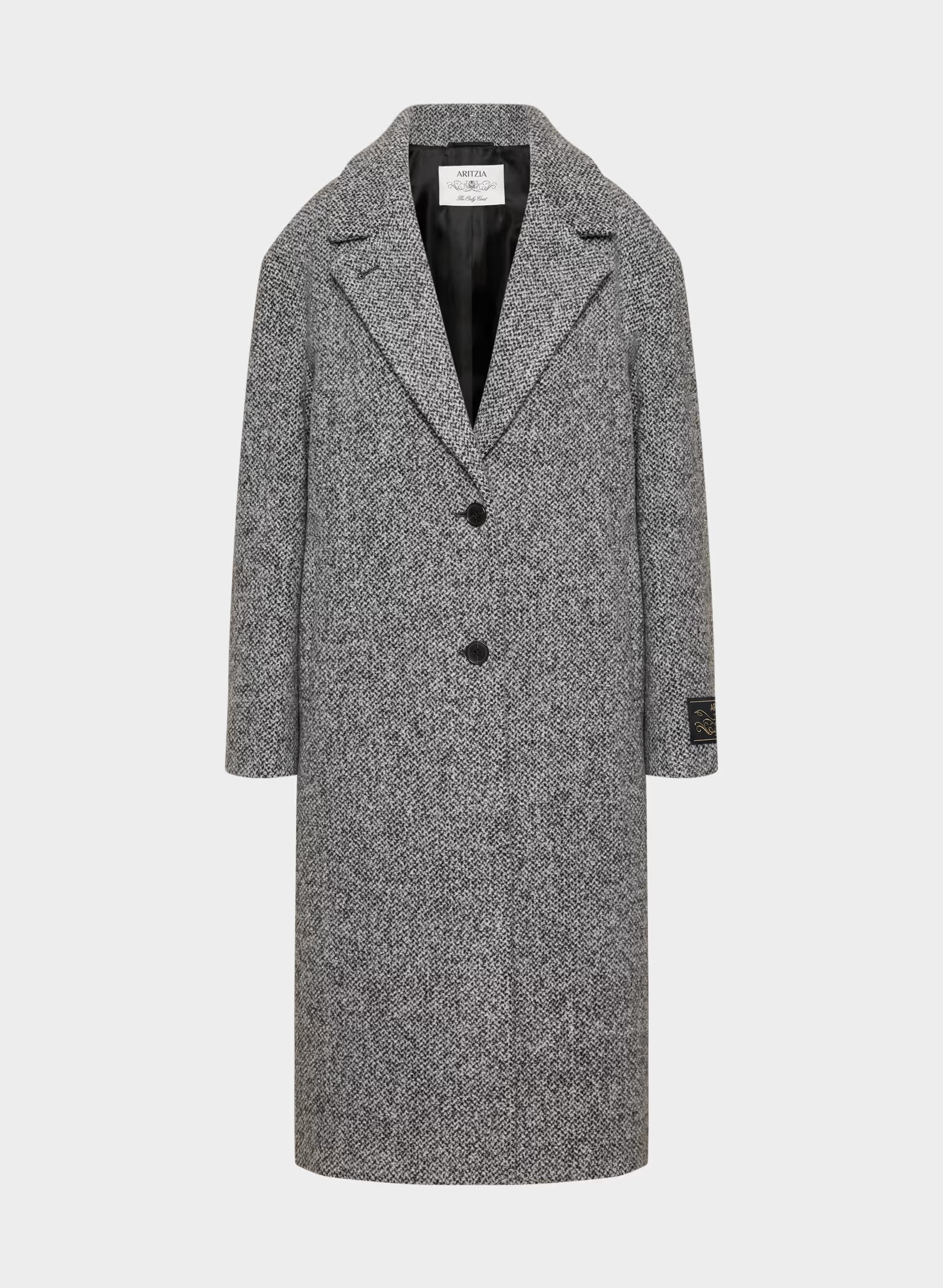 The Only Coat - Soft Wool Cashmere - SNOW TWEED BLK/WHITE