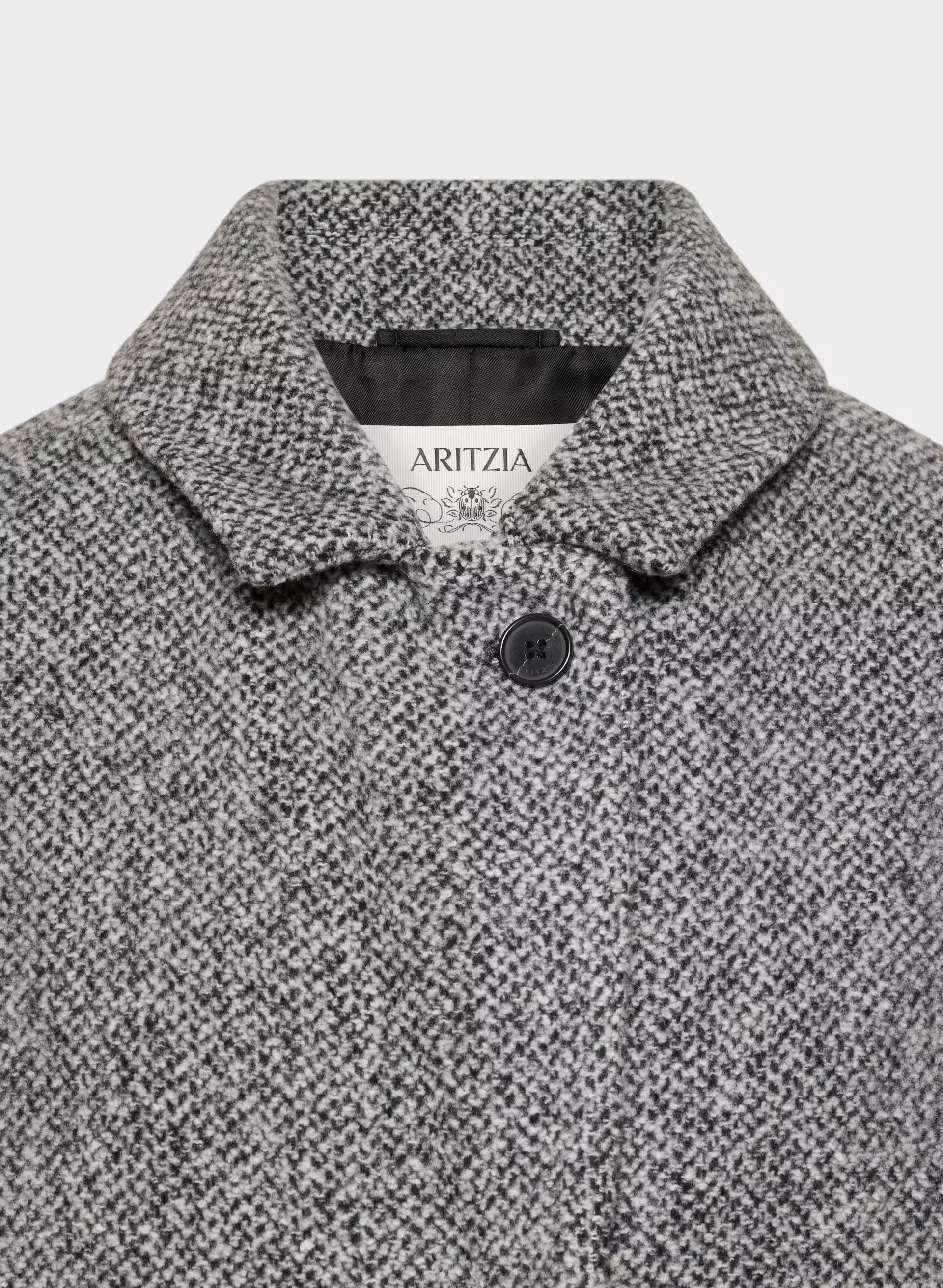 The Only Coat - Soft Wool Cashmere - SNOW TWEED BLK/WHITE
