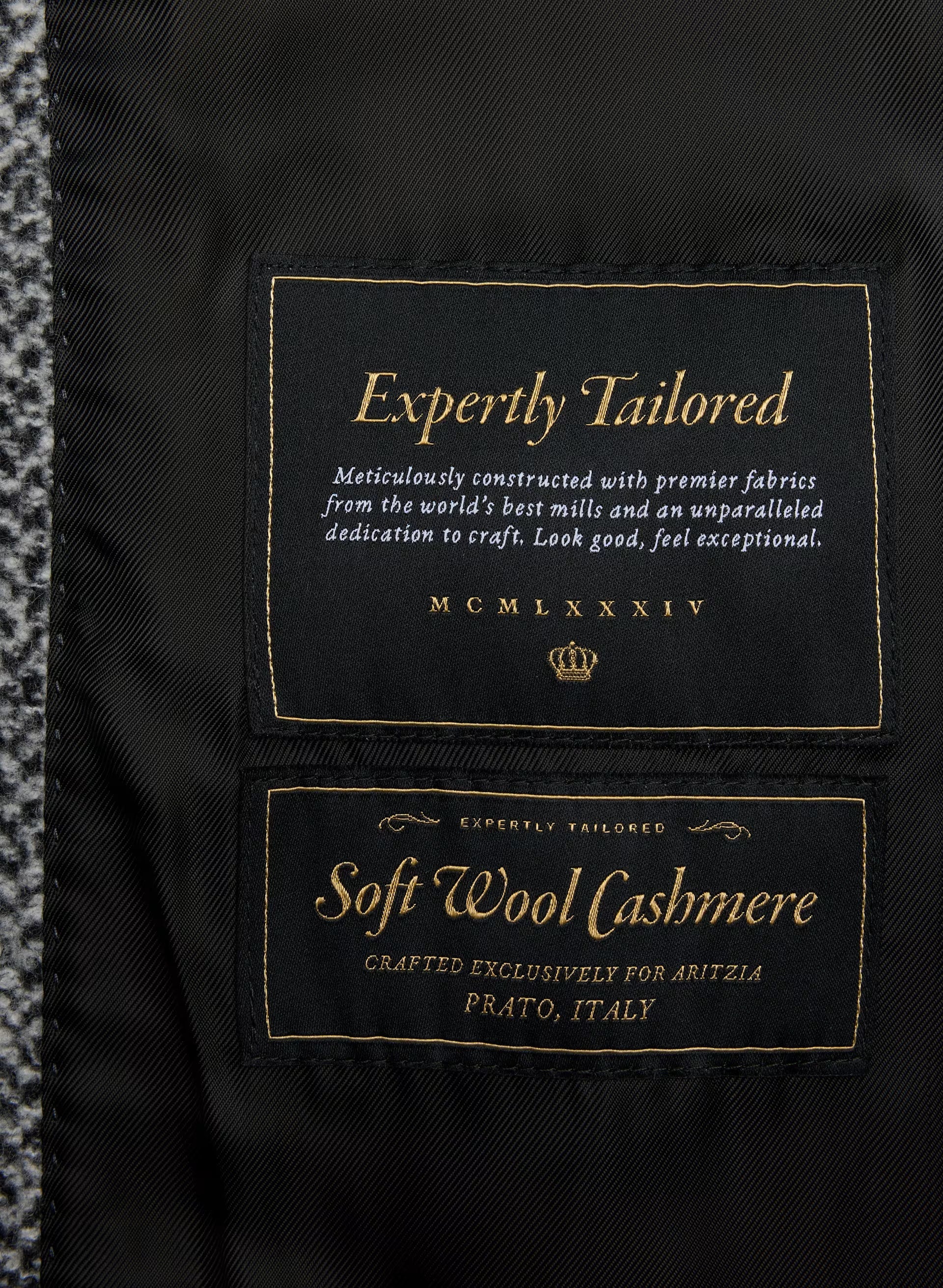 The Only Coat - Soft Wool Cashmere - SNOW TWEED BLK/WHITE
