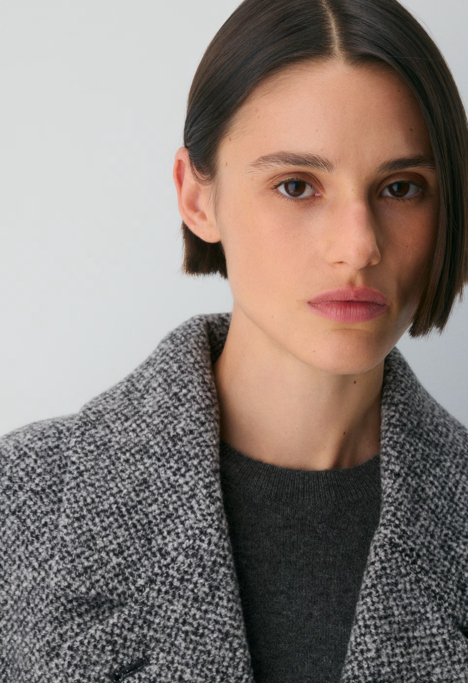 The Only Coat - Soft Wool Cashmere - SNOW TWEED BLK/WHITE