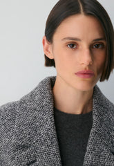 The Only Coat - Soft Wool Cashmere - SNOW TWEED BLK/WHITE