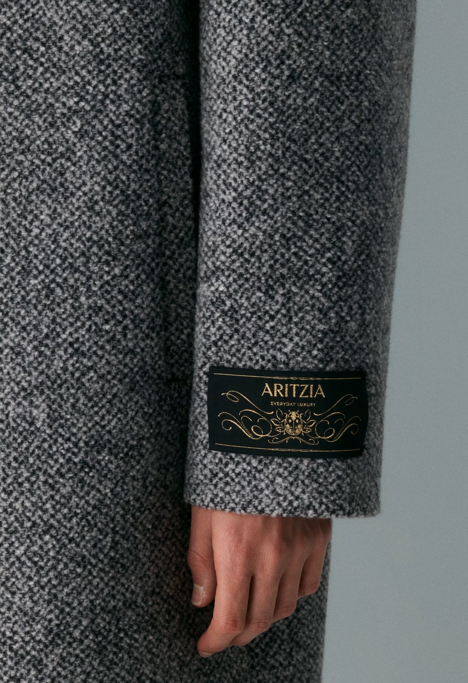 The Only Coat - Soft Wool Cashmere - SNOW TWEED BLK/WHITE