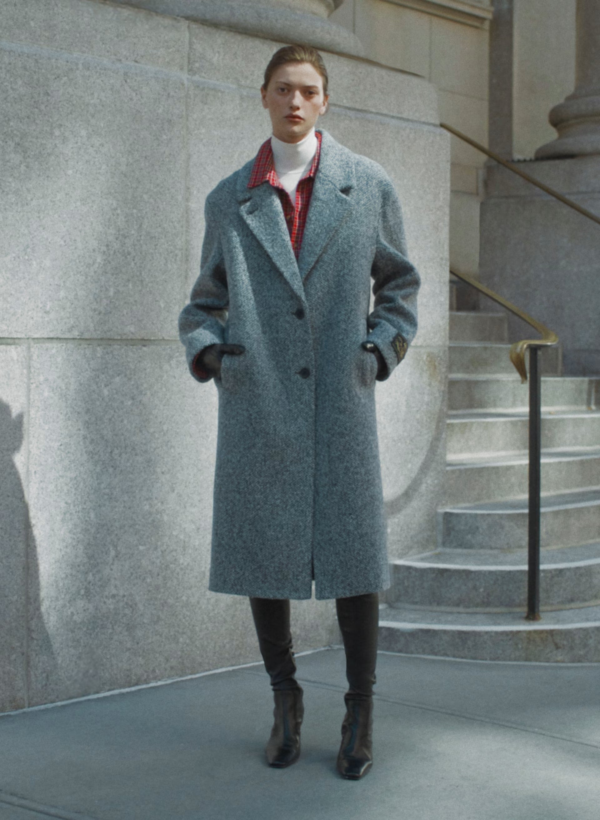 The Only Coat - Soft Wool Cashmere - SNOW TWEED BLK/WHITE