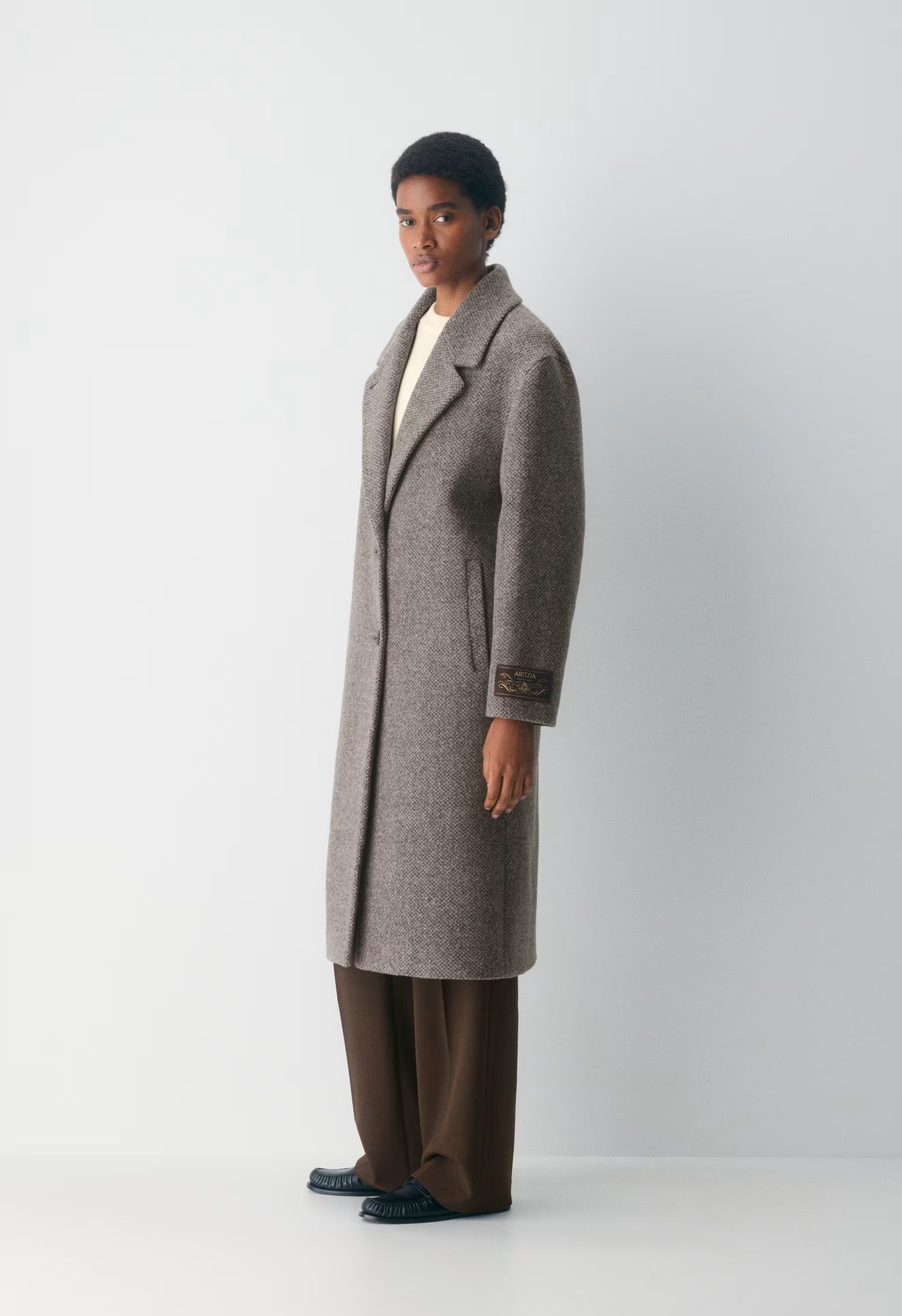 The Only Coat - Soft Wool Cashmere - SNOW TWEED R M BR/TP