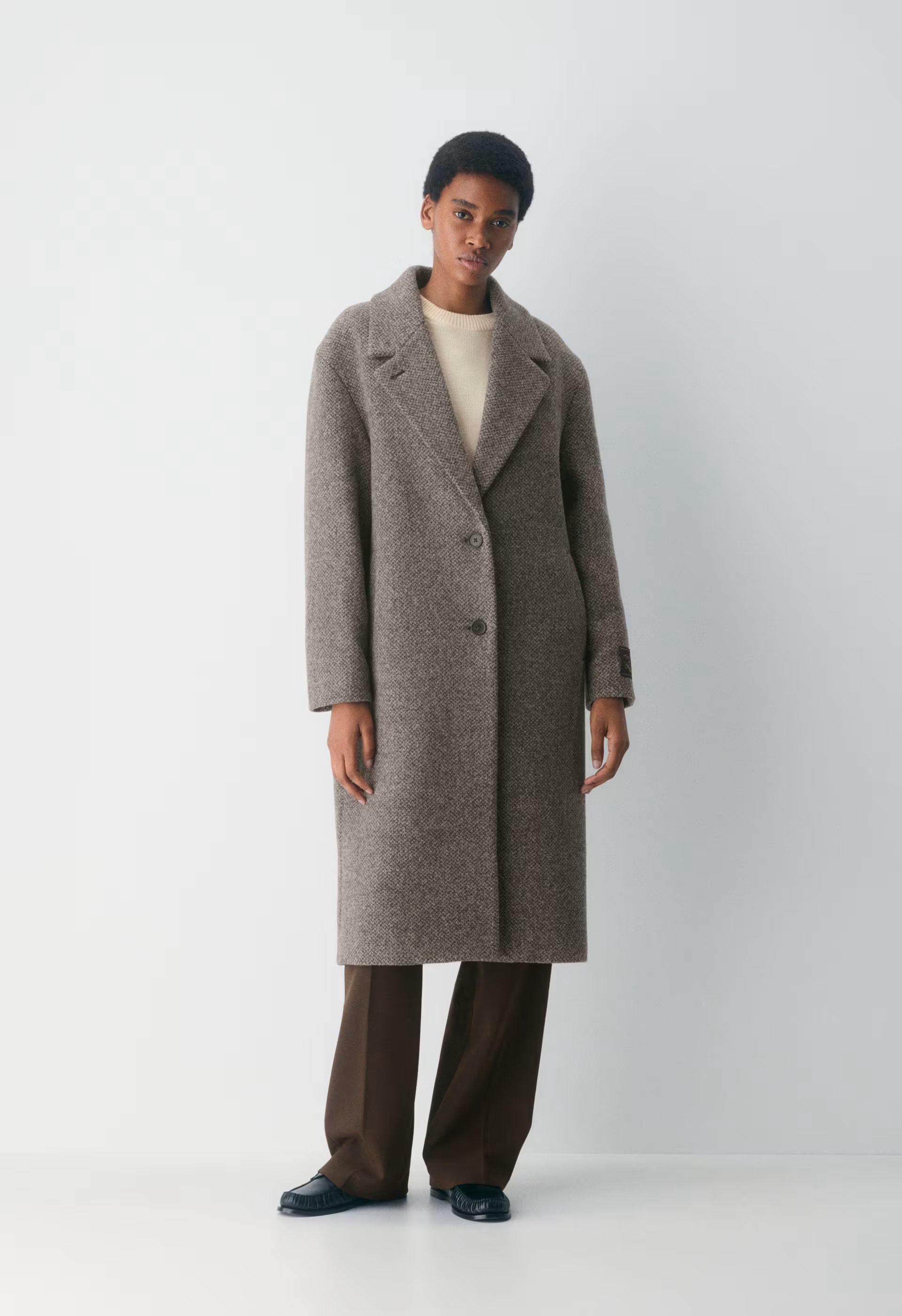 The Only Coat - Soft Wool Cashmere - SNOW TWEED R M BR/TP