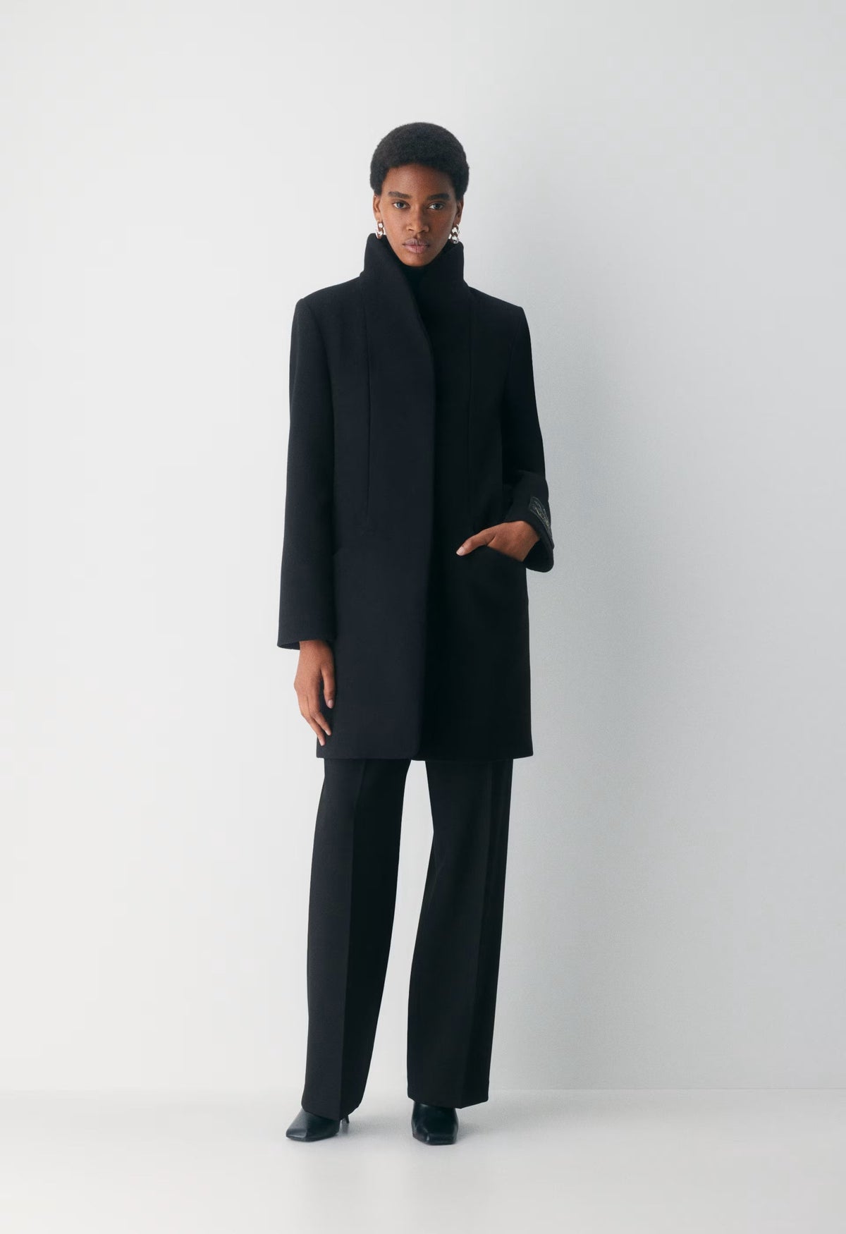 The Cocoon Coat - Luxe Wool Cashmere - BLACK