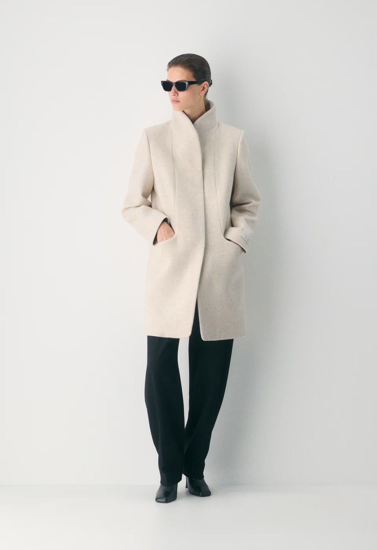 The Cocoon Coat - Luxe Wool Cashmere - HEATHER LIGHT OATMEAL