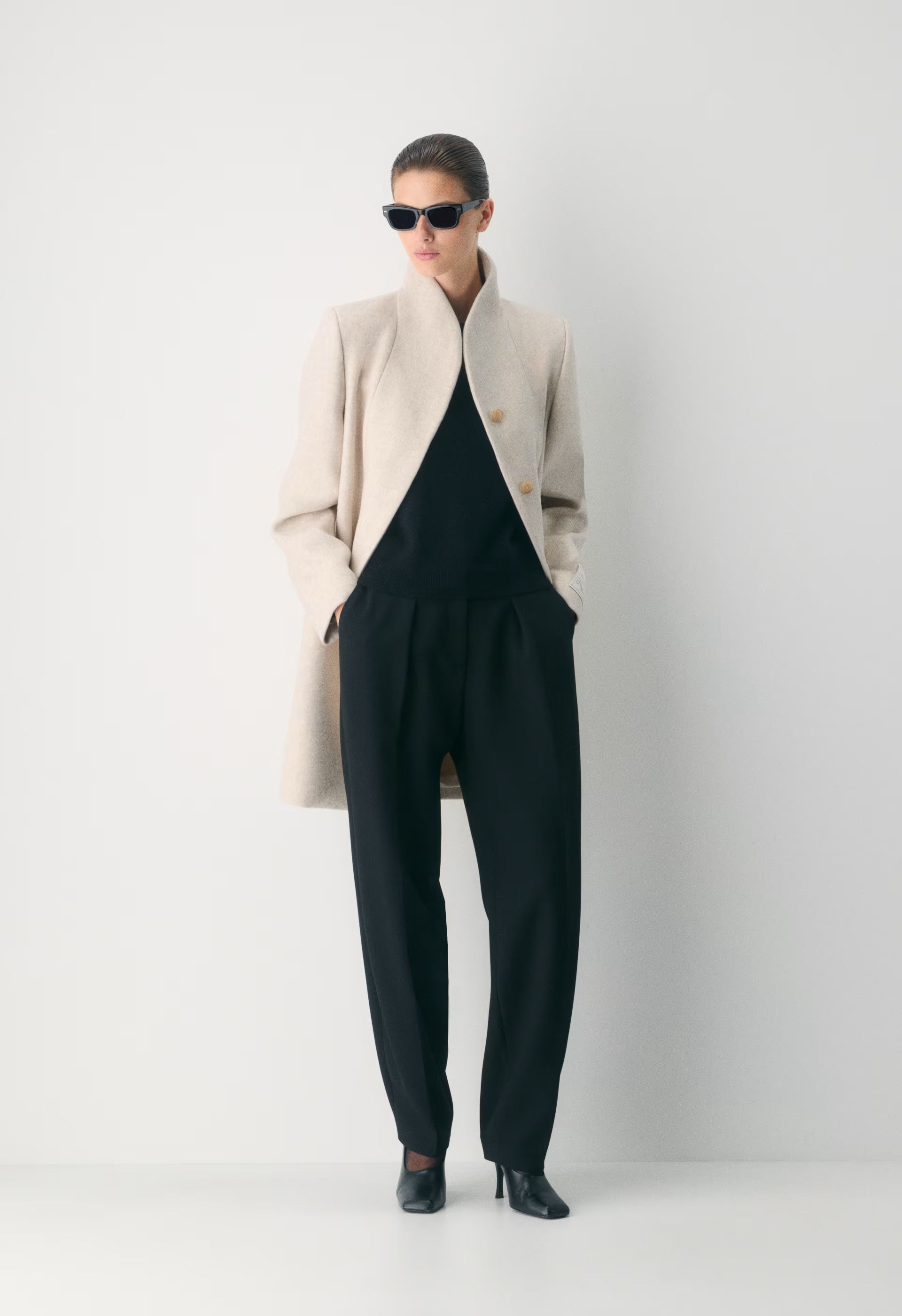 The Cocoon Coat - Luxe Wool Cashmere - HEATHER LIGHT OATMEAL