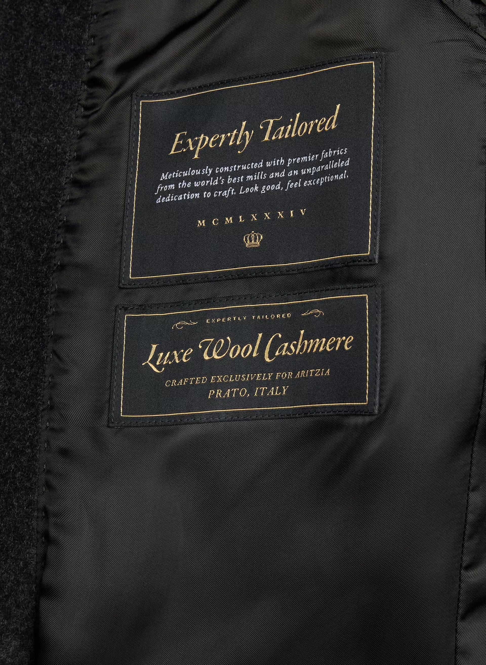 The Cocoon Coat - Luxe Wool Cashmere - HEATHER BLACK