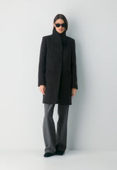 The Cocoon Coat - Luxe Wool Cashmere - HEATHER BLACK
