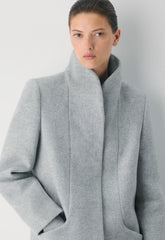 The Cocoon Coat - Luxe Wool Cashmere - HEATHER LIGHT GREY