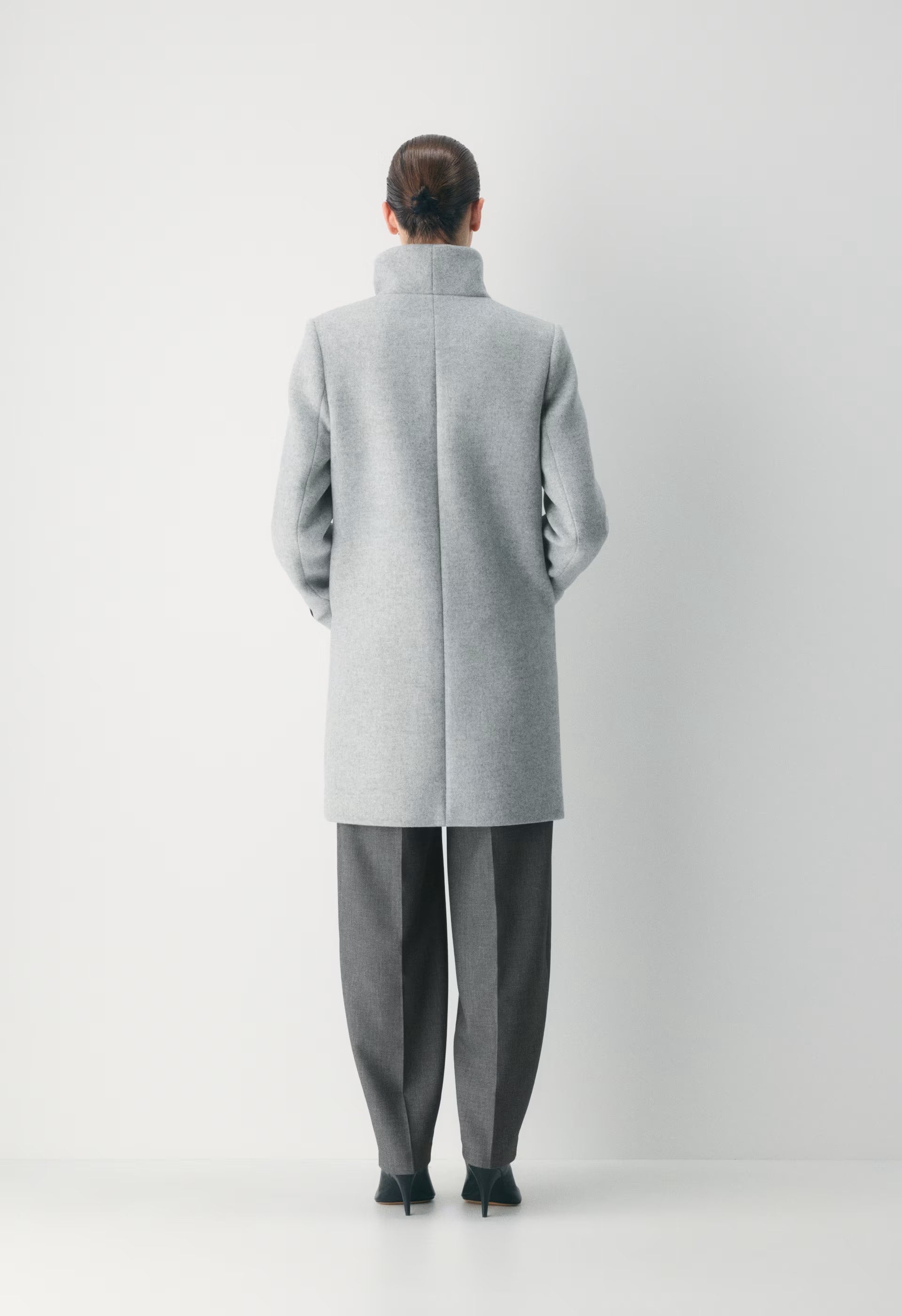 The Cocoon Coat - Luxe Wool Cashmere - HEATHER LIGHT GREY