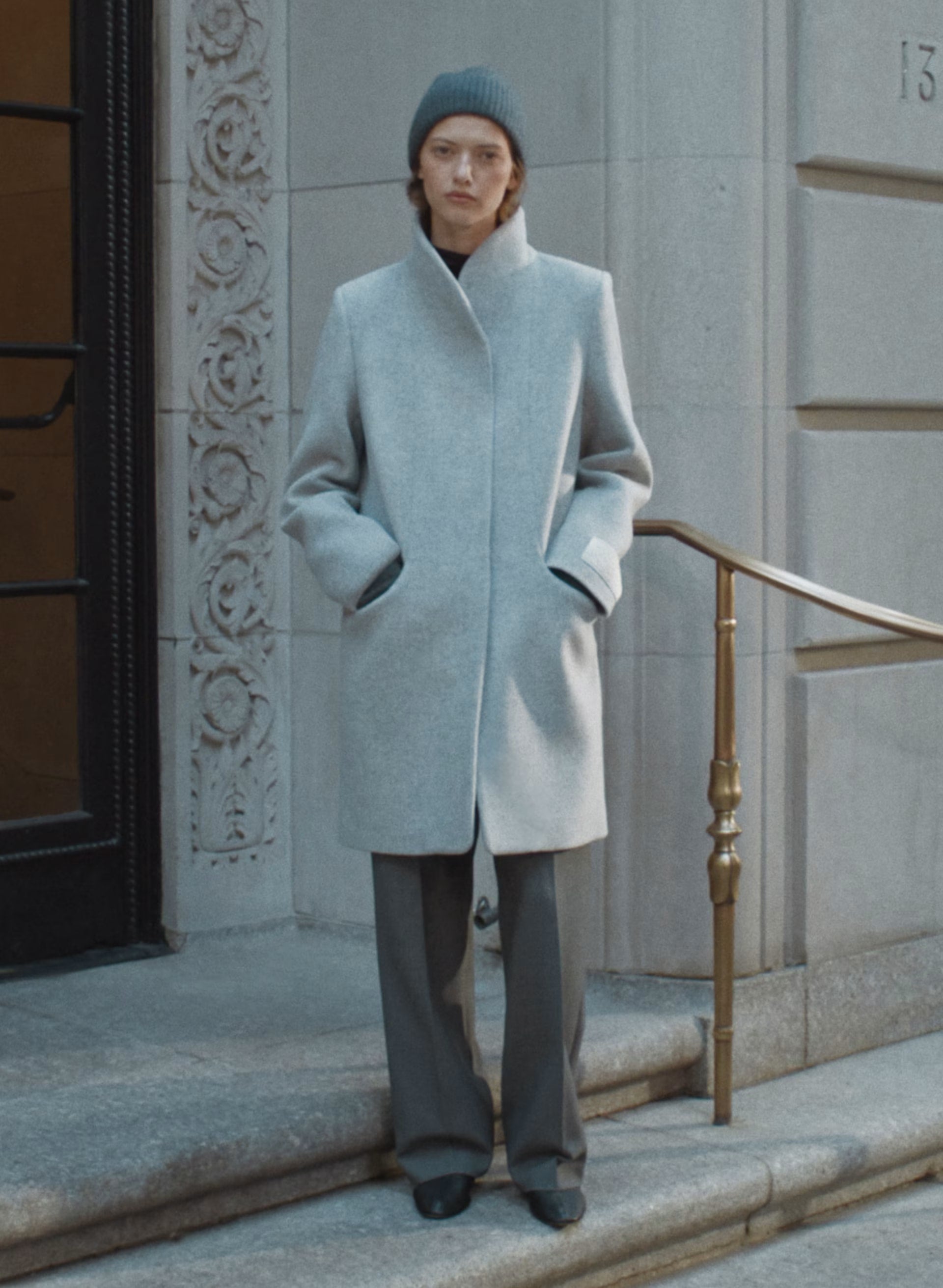 The Cocoon Coat - Luxe Wool Cashmere - HEATHER LIGHT GREY