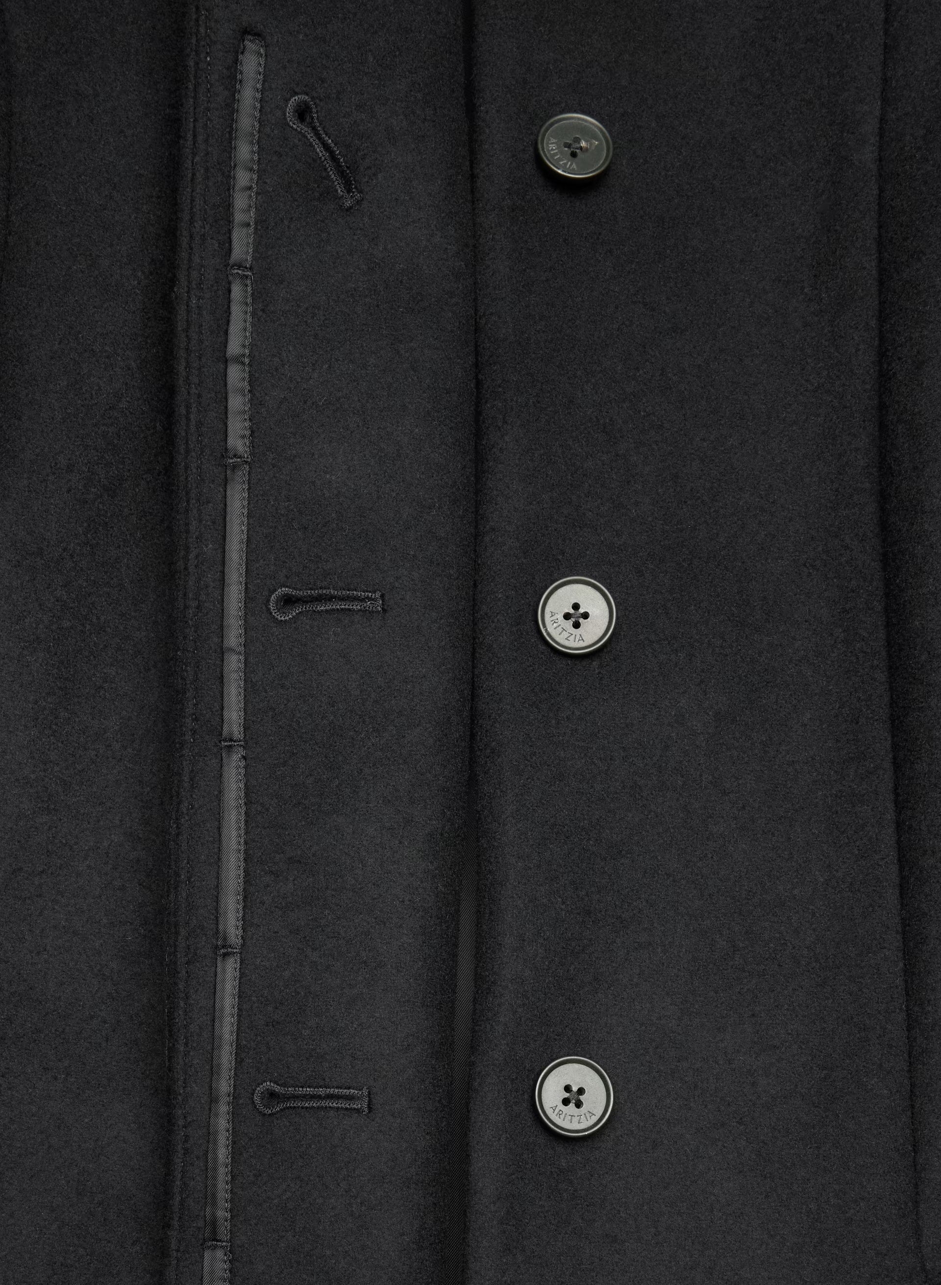 The Cocoon Long Coat - Luxe Wool Cashmere - BLACK