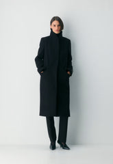 The Cocoon Long Coat - Luxe Wool Cashmere - BLACK