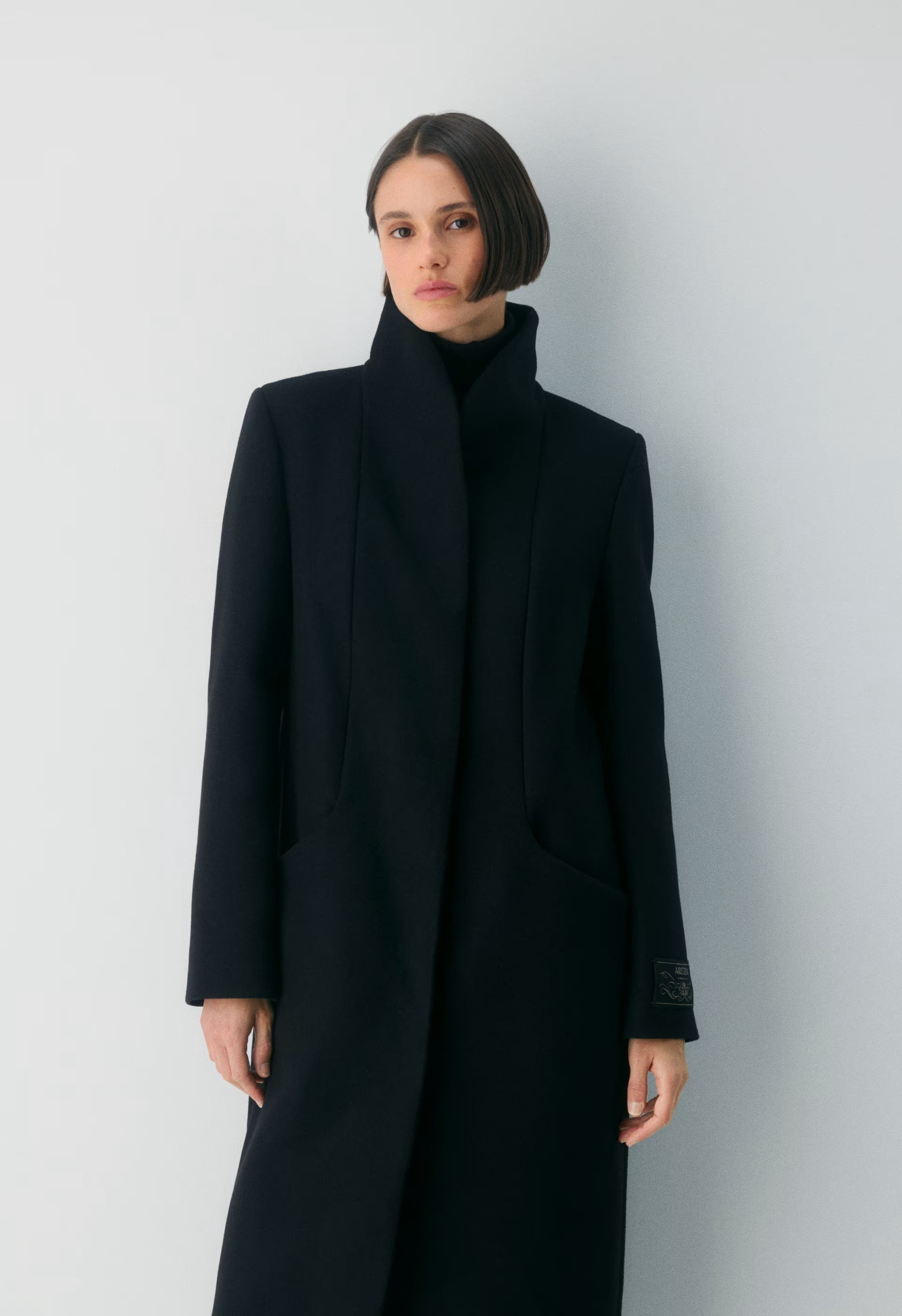The Cocoon Long Coat - Luxe Wool Cashmere - BLACK
