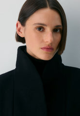The Cocoon Long Coat - Luxe Wool Cashmere - BLACK