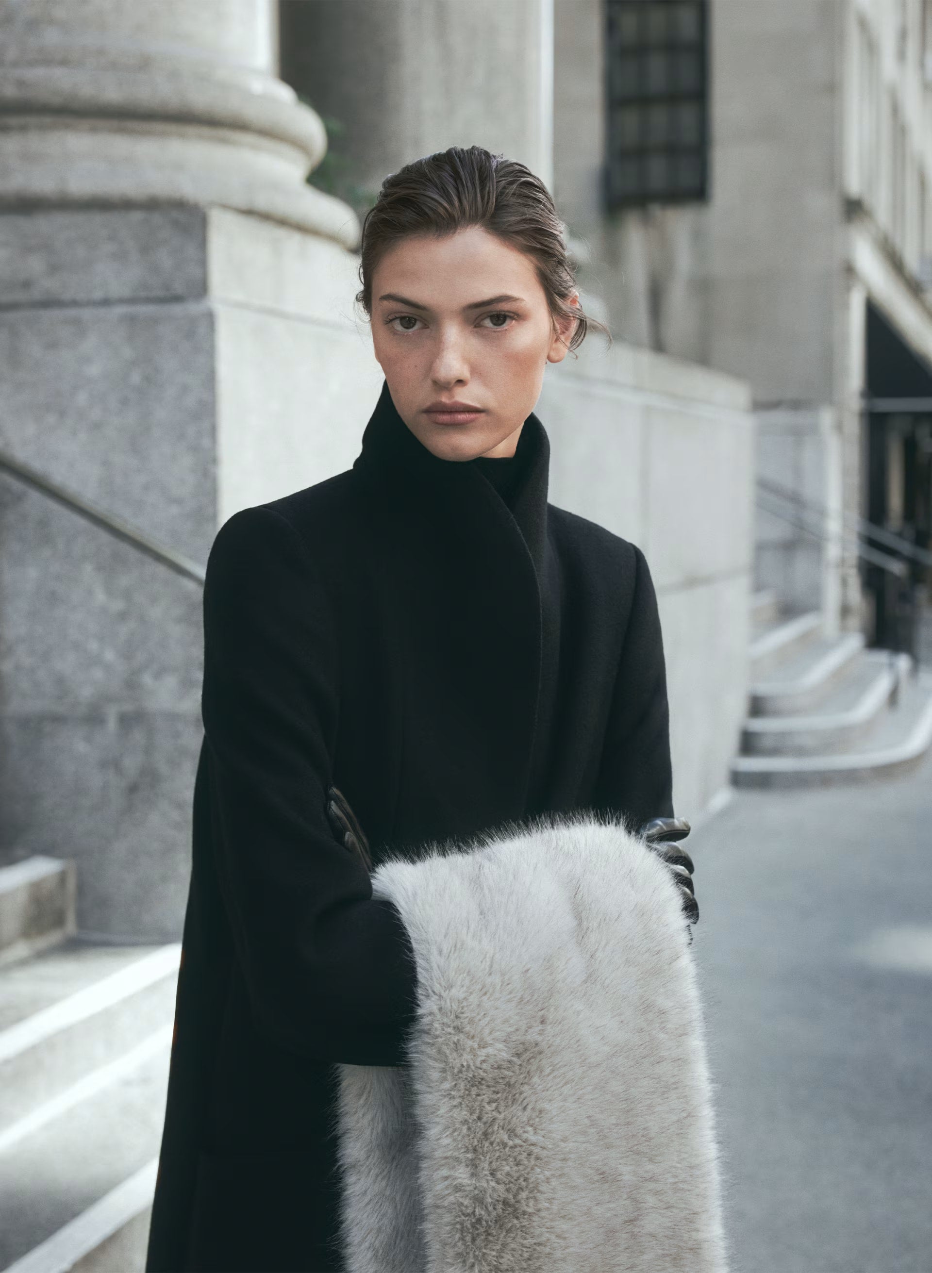 The Cocoon Long Coat - Luxe Wool Cashmere - BLACK