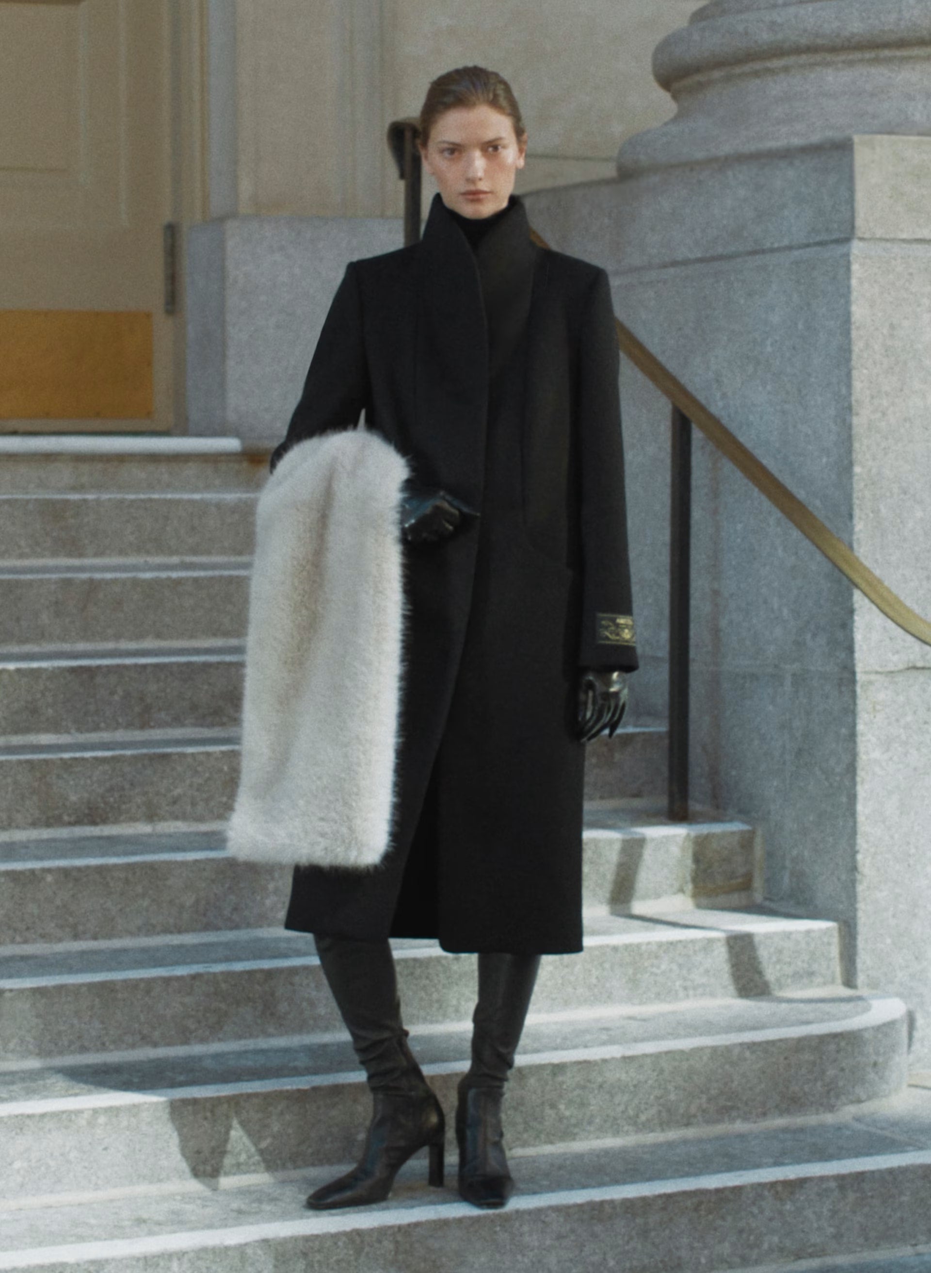 The Cocoon Long Coat - Luxe Wool Cashmere - BLACK