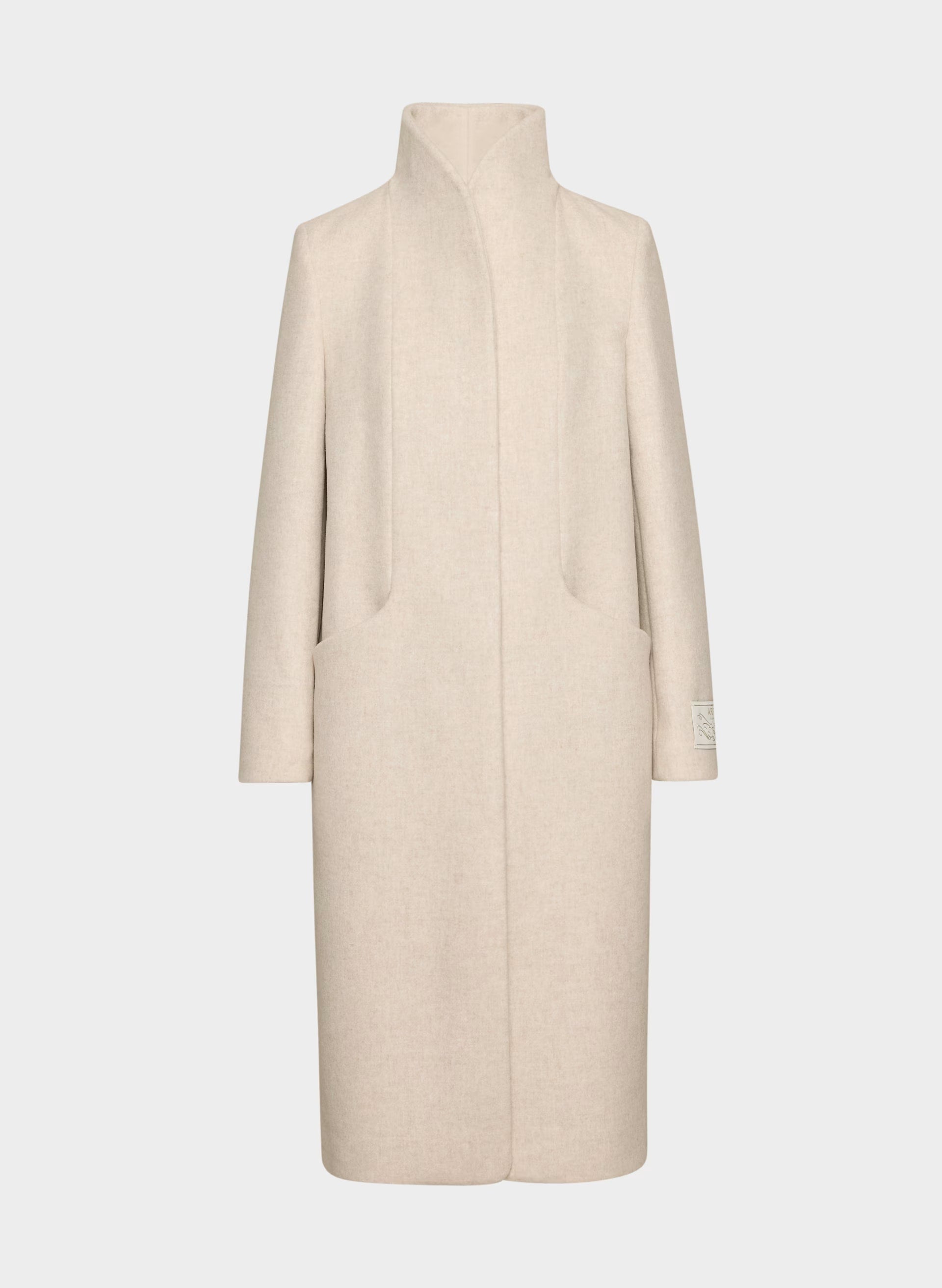 The Cocoon Long Coat - Luxe Wool Cashmere - HEATHER LIGHT OATMEAL