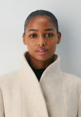 The Cocoon Long Coat - Luxe Wool Cashmere - HEATHER LIGHT OATMEAL
