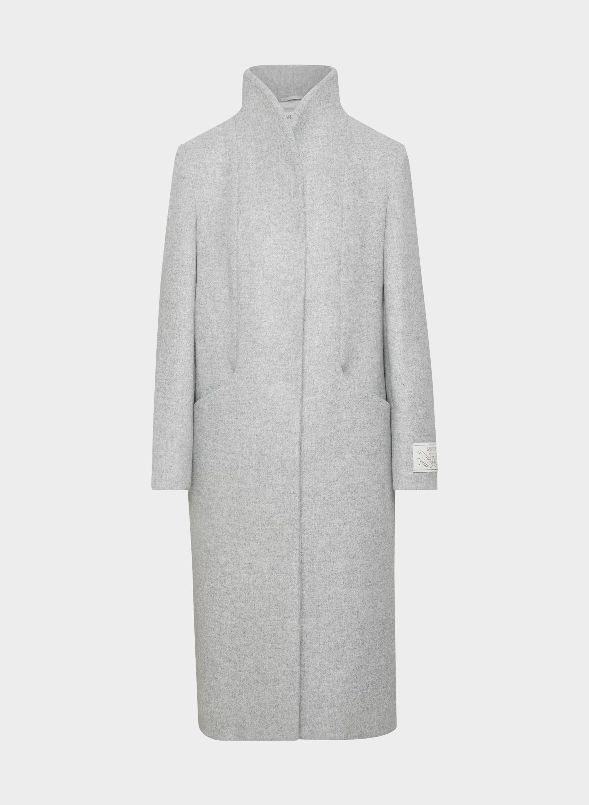 The Cocoon Long Coat - Luxe Wool Cashmere - HEATHER LIGHT GREY