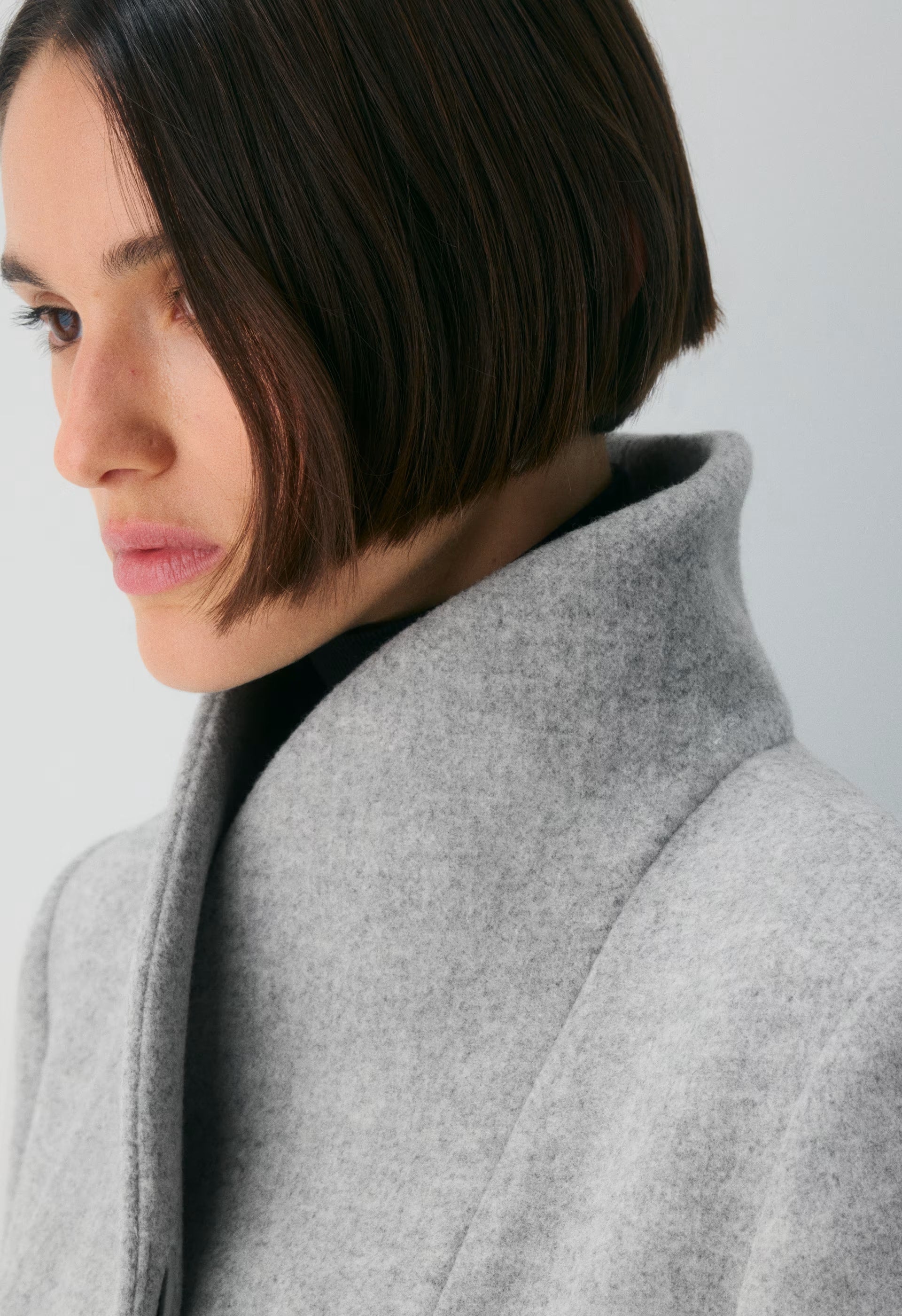 The Cocoon Long Coat - Luxe Wool Cashmere - HEATHER LIGHT GREY